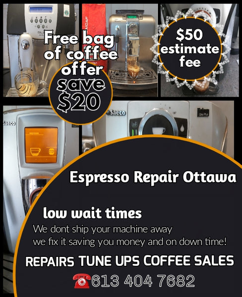 Delonghi espresso machine repair Ottawa next day free descale Save