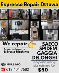 Delonghi espresso machine repair Ottawa next day free descale Save